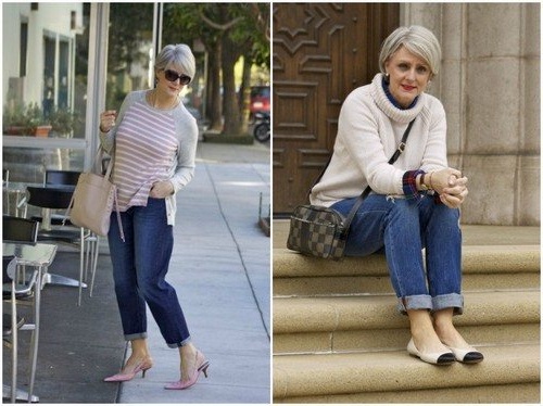 Модные образы с джинсами осени 2019 для женщин за 50
