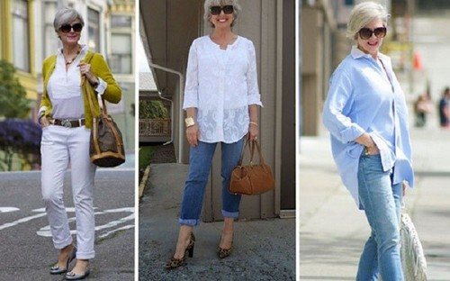 Модные образы с джинсами осени 2019 для женщин за 50