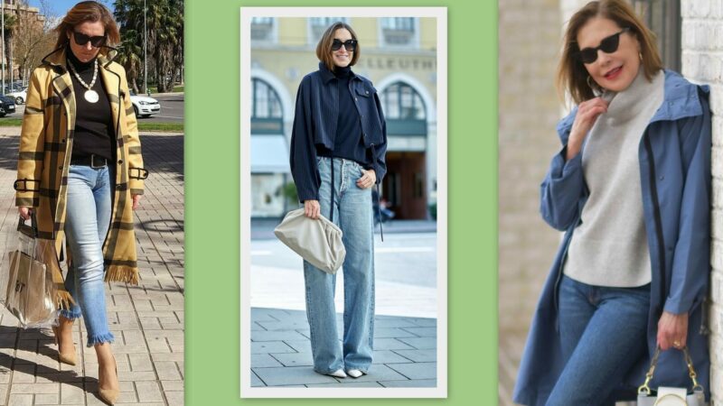 Водолазки с джинсами для женщин за 50 лет
