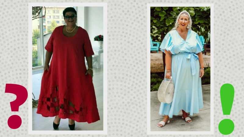 Устаревшее мешковатое платье для женщин за50 лет