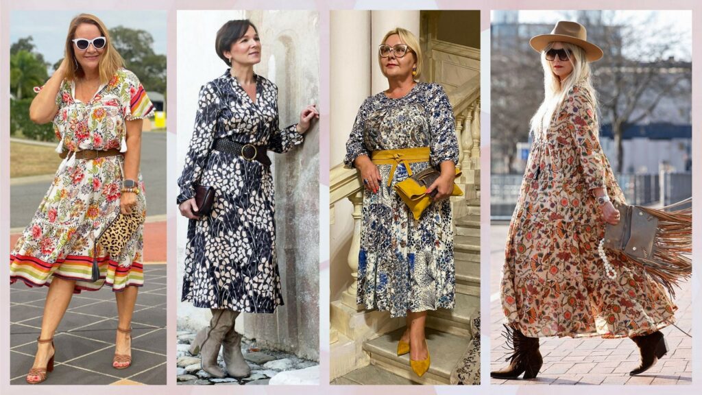 Летние платья 2022 для женщин 50+ с цветочным принтом