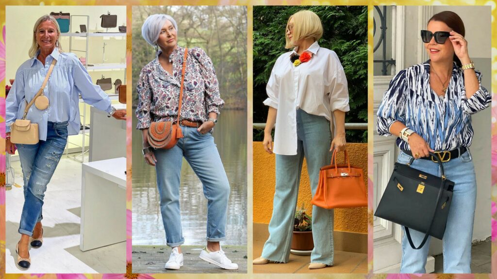 Блузка + джинсы в гардеробе женщины после 50 лет