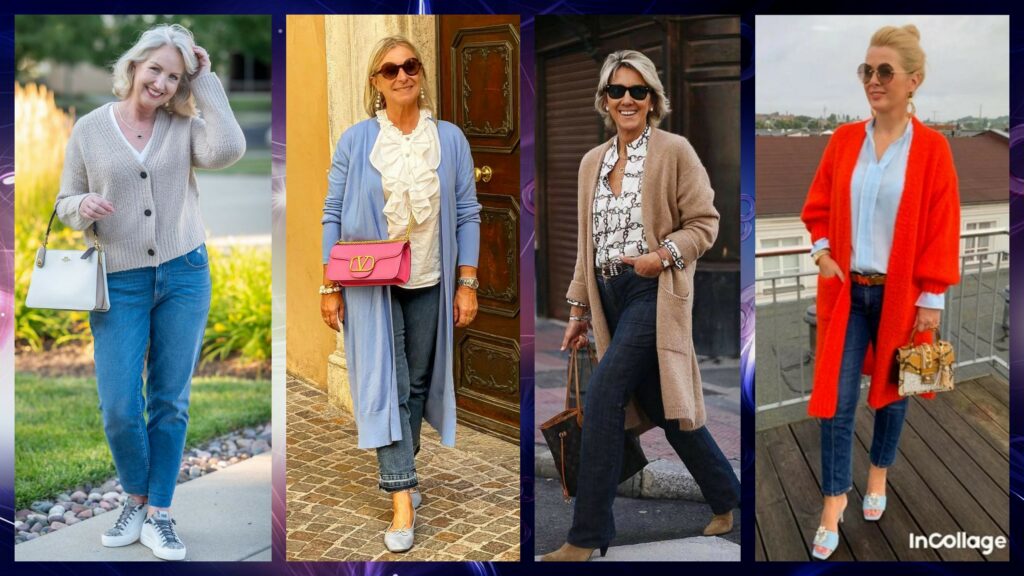 Кардиган + брюки в гардеробе женщины после 50 лет