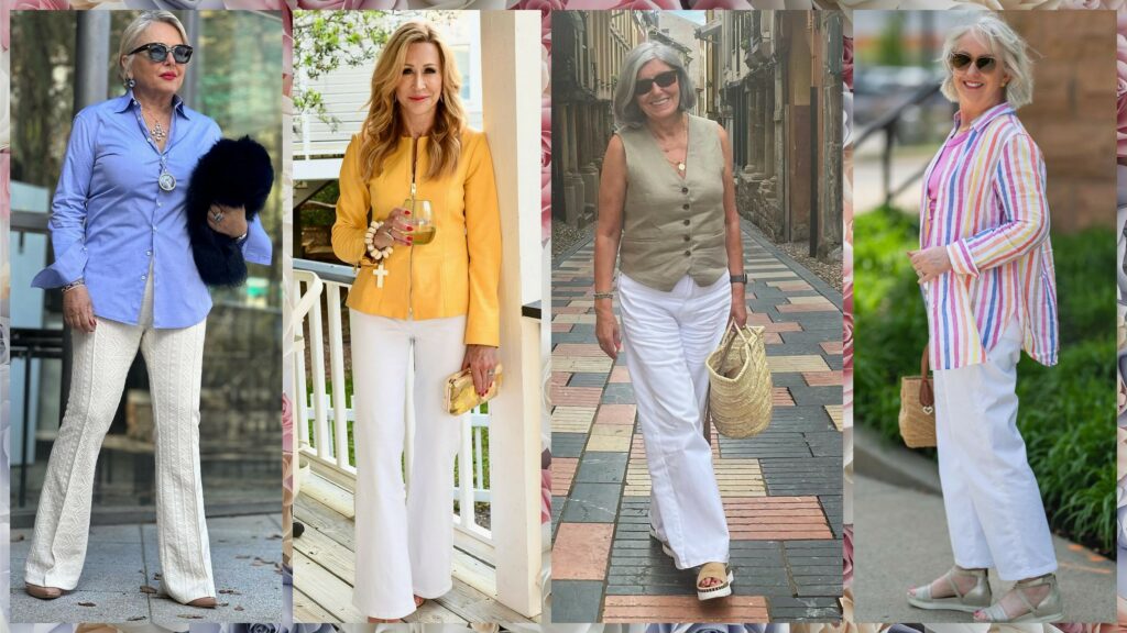 Белые брюки для женщин 55-60 лет