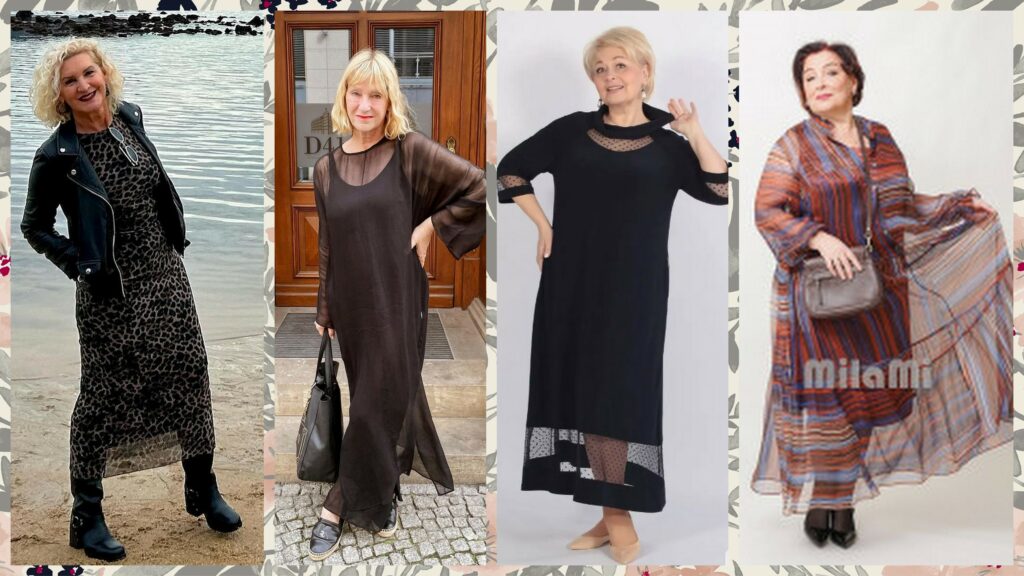 Полупрозрачные платья для женщин 55-60 лет